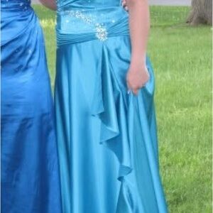 Elegant Blue Satin Gown